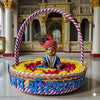 SHF® 9 Inches, Pack of 1, Laddu Gopal Basket for Puja, Decorative Pooja Basket,