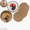 SHF® Handmade | 11x11 inch | Pack of 5 | Table Placemat with Box| Cotton Round Placemat for Dining Table | Washable Heat Resistant Dining Table Mat | Eco-Friendly Table Decor for Home Kitchen Cafe Restaurant| Table Decor Accessories | Beige color |