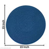 SHF® Handmade | 15x15 inch | Pack of 6 | Table Placemat | Cotton Round Placemat for Dining Table | Washable Heat Resistant Dining Table Mat | Navy Blue Color