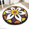 SHF® 24 Inch Round Multicolor Cotton Rangoli Mat | Anti-Skid Decorative Floor Mat | Water Absorbent Door Mat for Home Decor | Soft Washable Bathmat | 100% Cotton Pack of 1 | Perfect for Living Room, Entrance & Indoor Decoration