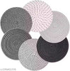 Handmade | 11x11 inch | Pack of 6 | Table Placemat | Cotton Round Placemat for Dining Table | Washable Heat Resistant Dining Table Mat | Eco-Friendly Table Decor for Home Kitchen Cafe Restaurant| Table Decor Accessories | Multi Color.