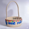 SHF® Laddu Gopal Puja Basket 10 Inch Cotton Rope Handcrafted Mandir Basket for Home Temple | Beige & White