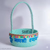 SHF® Laddu Gopal Puja Basket 10 Inch Cotton Rope Handcrafted Mandir Basket for Home Temple | Khatu Shyam Puja Basket | Jai Shri Krishna & Jai Shri Mahakal Decorative Puja Tokri | Religious Gift Basket for Janmashtami, Diwali & Daily Puja Aqua & White