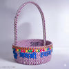 SHF® Laddu Gopal Puja Basket 10 Inch Cotton Rope Handcrafted Mandir Basket for Home Temple | Purple & White