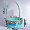 SHF® Laddu Gopal Puja Basket 10 Inch Cotton Rope Handcrafted Mandir Basket for Home Temple | Khatu Shyam Puja Basket | Jai Shri Krishna & Jai Shri Mahakal Decorative Puja Tokri | Religious Gift Basket for Janmashtami, Diwali & Daily Puja Aqua & White