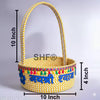 SHF® Laddu Gopal Puja Basket 10 Inch Cotton Rope Handcrafted Mandir Basket for Home Temple | Yello & White