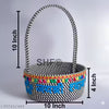 SHF® Laddu Gopal Puja Basket 10 Inch Cotton Rope Handcrafted Mandir Basket for Home Temple |Black & White