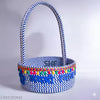 SHF® Laddu Gopal Puja Basket 10 Inch Cotton Rope Handcrafted Mandir Basket for Home Temple |Royal Blue & White