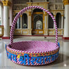 SHF® 9 Inches, Pack of 1, Laddu Gopal Basket for Puja, Decorative Pooja Basket,